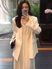 高级感西装套装女2025春秋新款休闲吊带裙西服外套气质显瘦两件套