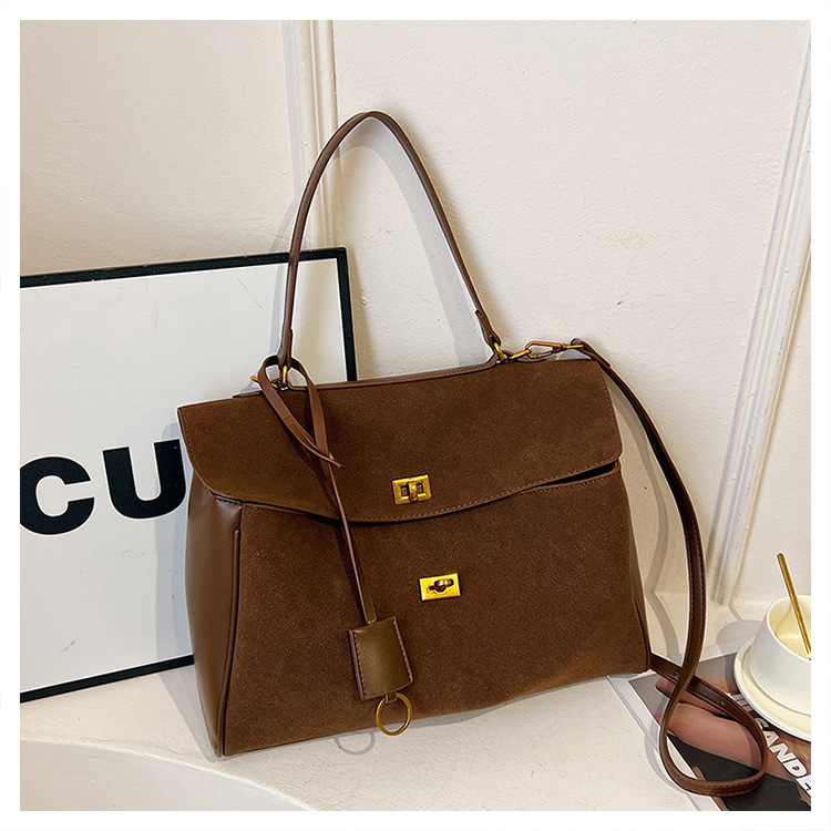 Business Commuter Women's Handbag New Frosted Leather Tote Bag Unisex Large Handbag Shoulder And Crossbody Bag - Thumbnail 7