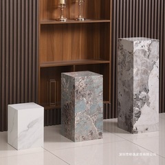 岩板花架玄关落地摆件底座客厅电视柜旁轻奢雕塑展示台大理石方柱