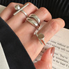 One size brand retro ring, silver 925 sample, internet celebrity, European style, on index finger