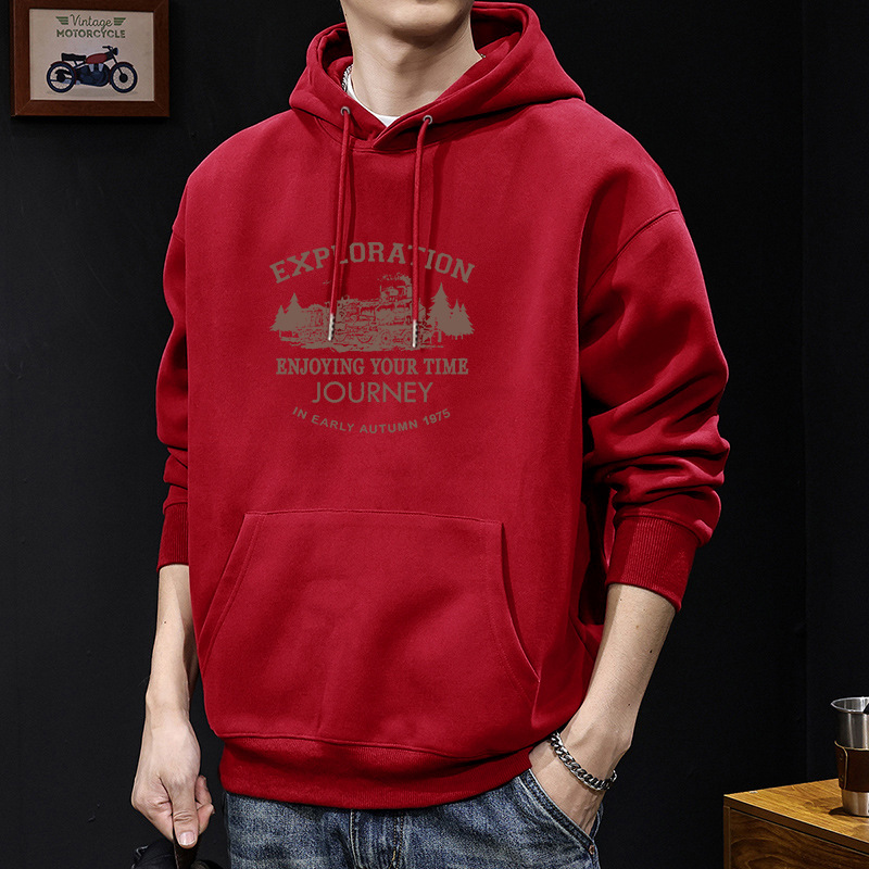Invierno chaqueta de hombre con capuzas invierno más veludo engrosado marca de tendencia de otoño pesado nuevo otoño invierno ropa de hombre primavera y otoño