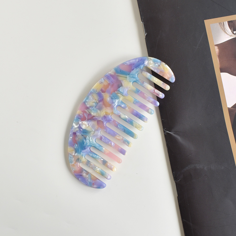 Peine del pelo popular de Europa y América Amazon transfronteriza Venta caliente Placa de acetato peine anti-estática marbling peine del pelo floral