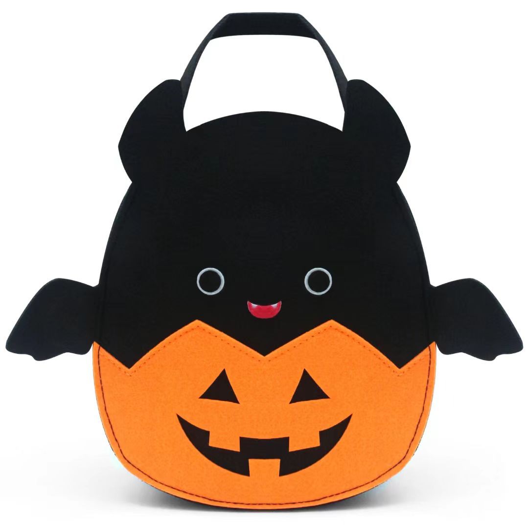 万圣节捣蛋鬼毛毡糖果桶毛毡小鬼捣蛋桶万圣节儿童玩具
