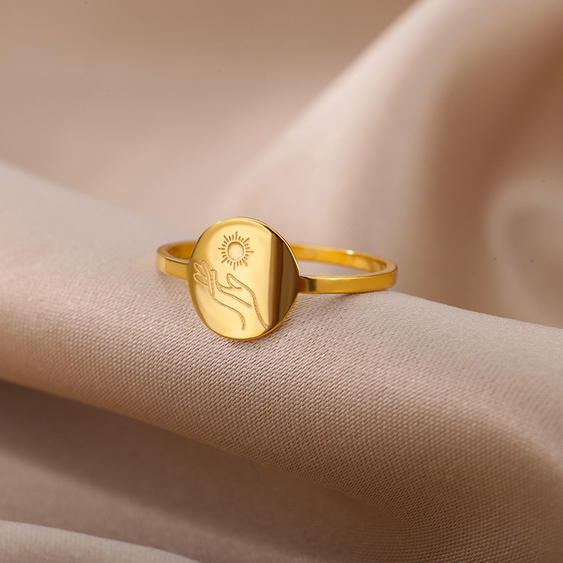 Fashion Moon Stainless Steel Plating Rings 1 Piece