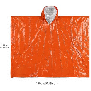 Outdoor 130*135 Thickeneded Orange Raincoat Camping Mountaineering First Aid Emergency Spot Straight Hair Special Sun