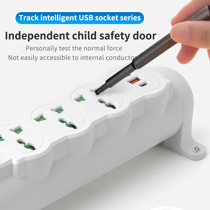 Escritorio creativo bloqueable gong cable fijo con cable en la pared USB giratorio multipropósito placa de conexión de conexión