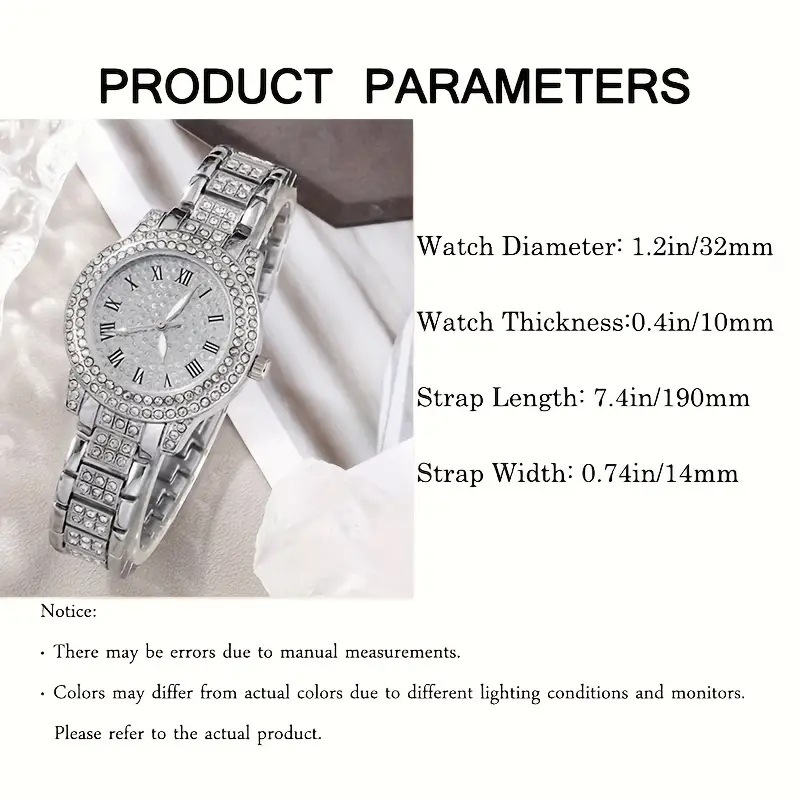 Explosions Women's Watch Supply Conjunto de cinco peças com relógio feminino de diamante Relógio de quartzo romano da moda feminina_voghion.com