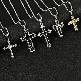 Necklace hip-hop style, accessory, metal pendant, sweater, wholesale