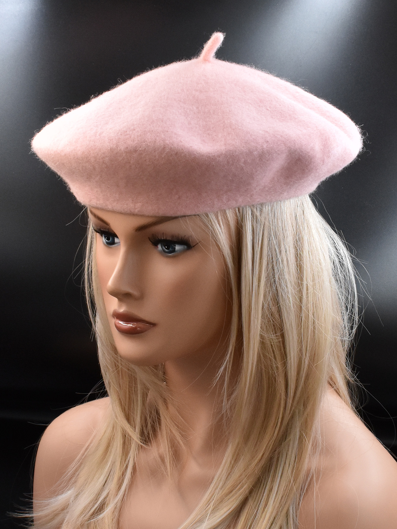 Boina de lana premium unisex para mujer, gorro de pintor vintage para otoño/invierno, gorro de vendedor de periódicos rosa_voghion.com