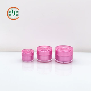 双层亚克力化妆品10g15g20g30g眼霜面霜瓶粉色罐子玫瑰花盖