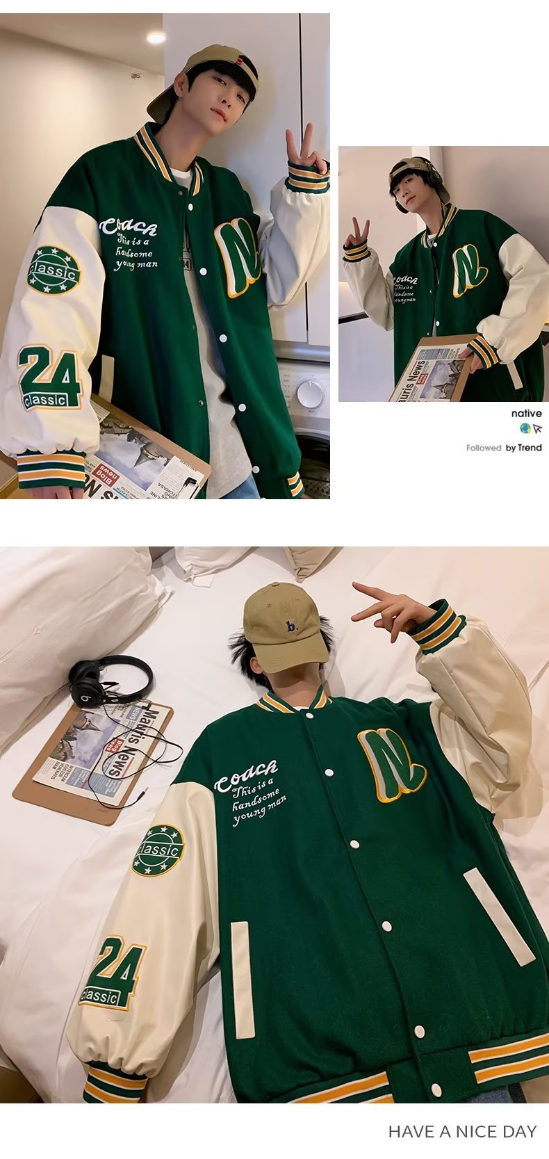 Giacca baseball uomo stile casual per primavera e autunno_voghion.com