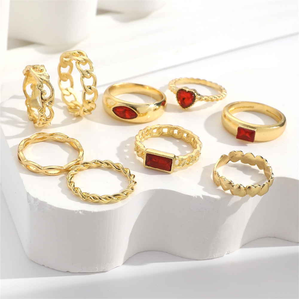 20g Weight Rings Classification One Size Ring Size 1 Set Quantity Holiday, Daily Occasion Zinc alloy Material Geometric, Heart Shape Pattern All Seasons Season Women's Gender Simple Style, Classic Style Style Simple Style Classic Style Geometric Heart Shape Zinc Alloy Women's Rings 6