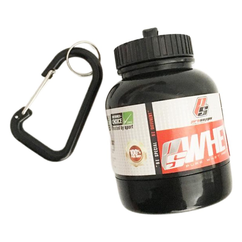 Factory Mini Portable Protein Powder with Keychain Funnel Medicine Bottle Gym Carabiner Small Powder Box