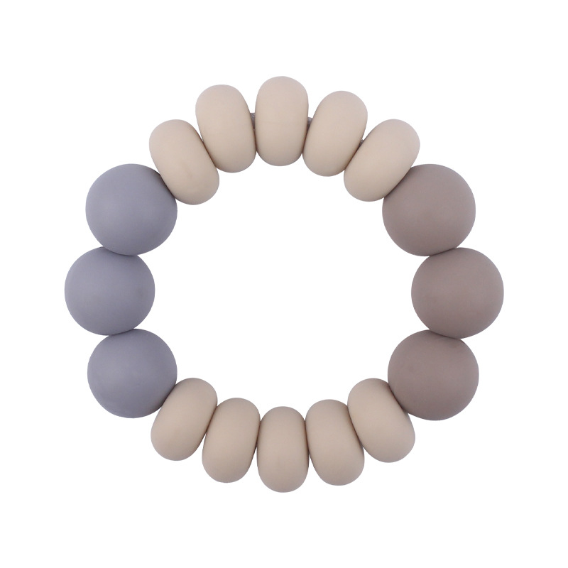 Nuevo bebé suministros espaciador cuentas mordedor pulsera bebé creativo Cuentas planas de silicona mordedura molar juguete mordedor