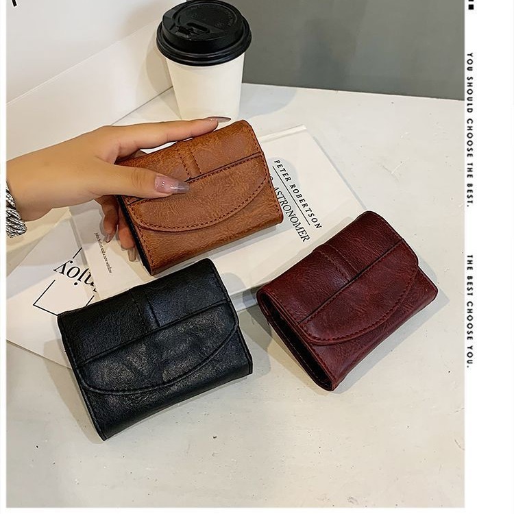 Retro textured card holder for women, compact anti-degaussing bank credit card holder with multiple card slots, driving license, organ business card holder