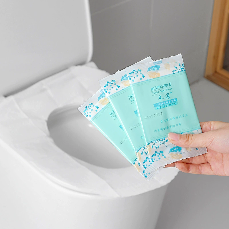 Многоразовые накладки на унитаз Muchen, двухслойные, утолщенные, с клейкой основой, в индивидуальной упаковке, 100 штук, водорастворимая туалетная бумага.