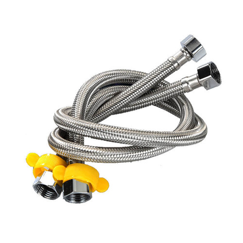 304 stainless steel braided pipe smart toilet hose metal explosion-proof soft water pipe 4-point water heater hot and cold water inlet pipe