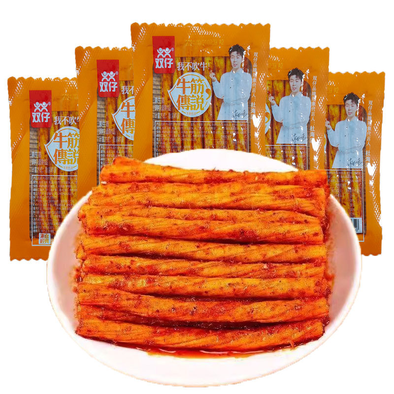 双仔牛筋传说素牛筋卤汁板筋经典麻辣解馋素烤干烧豆筋老式小辣条