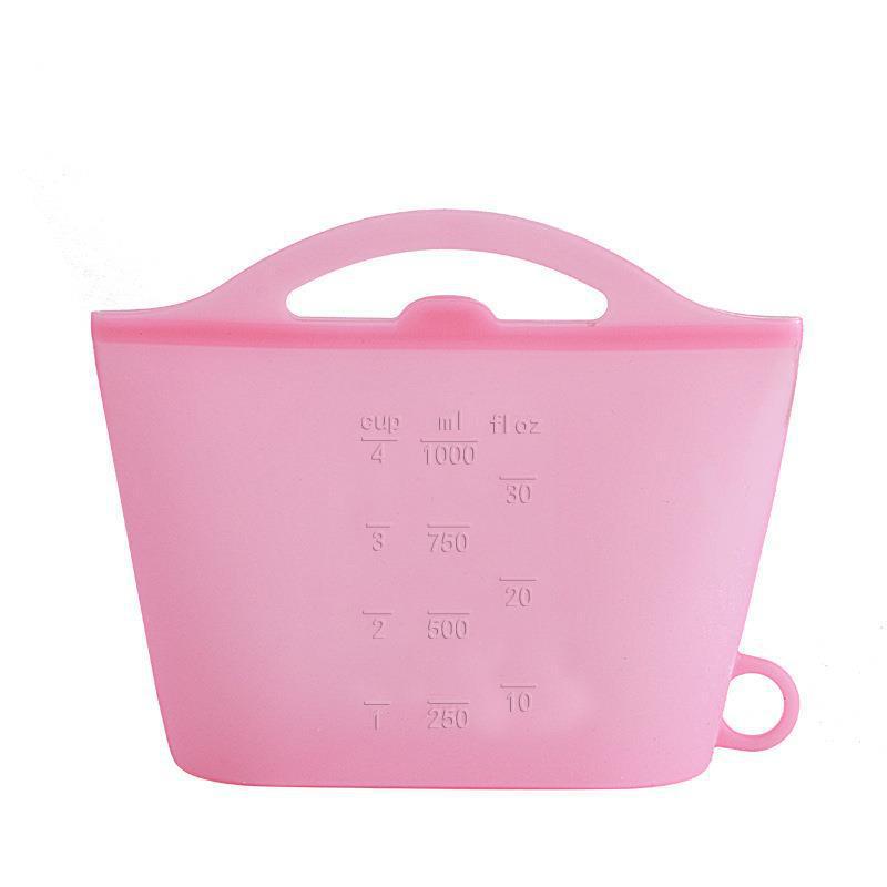 Ice cubes, fuchsia platinum silicone storage bag, 1500 ml