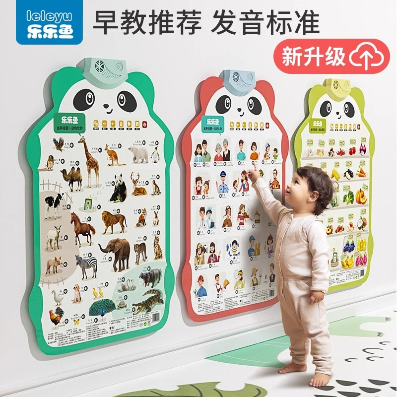 Lele Fish Baby Sound Early Education Wall Chart Panda Wall Chart Baby Children's Reading Vocal Literacy English Enlightenment