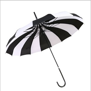 Manufacturer's Spot Black and White Stripesd 16-Bone Pagoda Umbrella, Performance Photography Props, Long-Handled Umbrella, Creative Gift Umbrella Customization