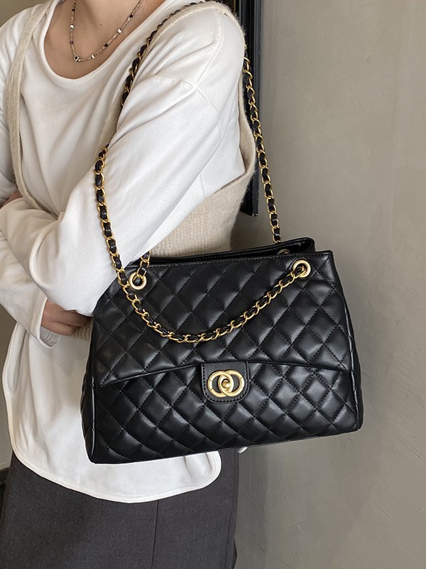 Cross-border nueva cadena de diamante de hombro bolso de mujer alta sensación de lujo ligero gran capacidad ocio viaje bolso de mano image 1