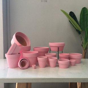 Macaron Simple Colorfulful Succulent Small Plant Flower Pot High-Value Ceramic Water-Absorbent Breathable Small Flower Pot Potted Plant Wholesale