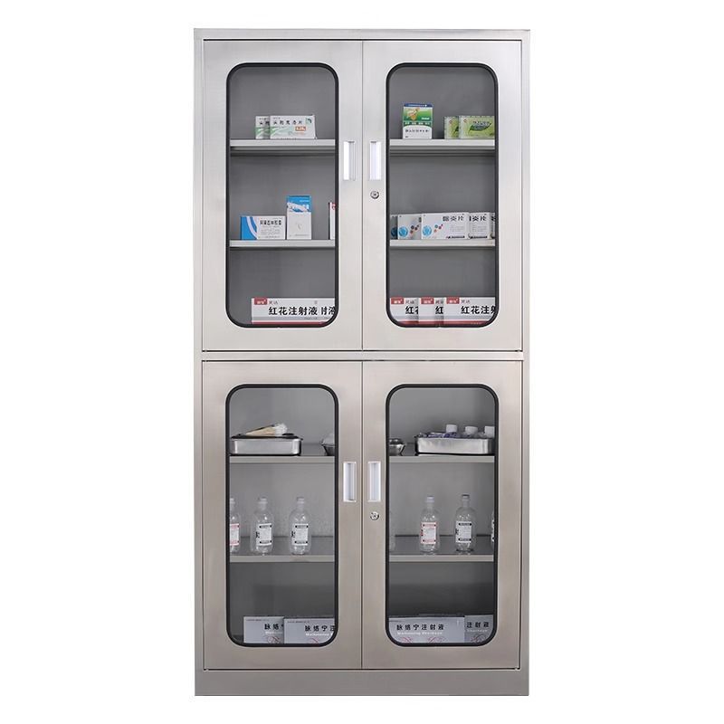 Wholesale 304 Stainless Steel Western Medicine Cabinet Clinic Pharmacy Medical Medicine Cabinet Dispensing Sterile Instrument Storage File Cabinet