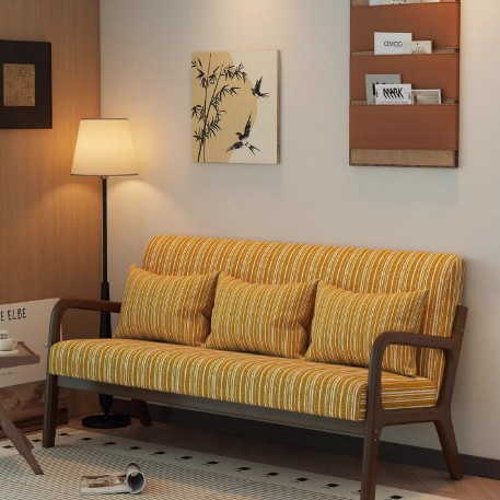 Retro sofa from natural wood for double for bedroom
