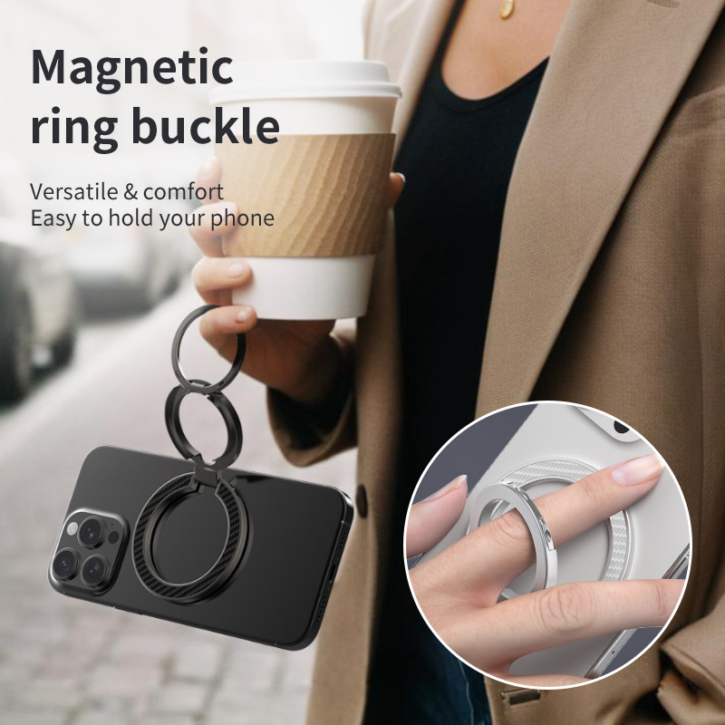 Magsafe 両面磁気携帯電話リングバックルホルダーデスクトップ合金素材タブレット折りたたみ車リング|undefined