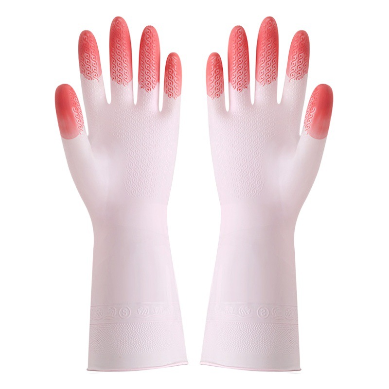 Guantes de limpieza del hogar lavaplatos y lavado de vegetales duradera impermeable lavado femenino tazón Limpieza de goma guantes de cuero al por mayor