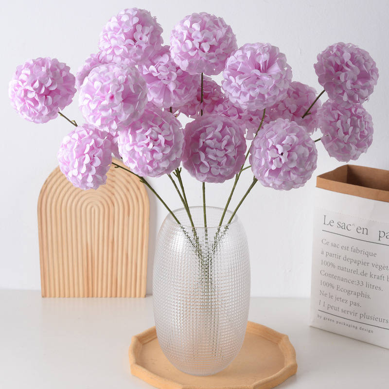 Simulación de hortensias boda estilo Monet sentido avanzado hortensias auditorio de bodas flores falsas hileras de suelo arreglo de pared flores falsas artificiales