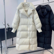 欧货正品撤柜90%白鹅绒羽绒服女冬保暖长款过膝加厚外套特价清仓