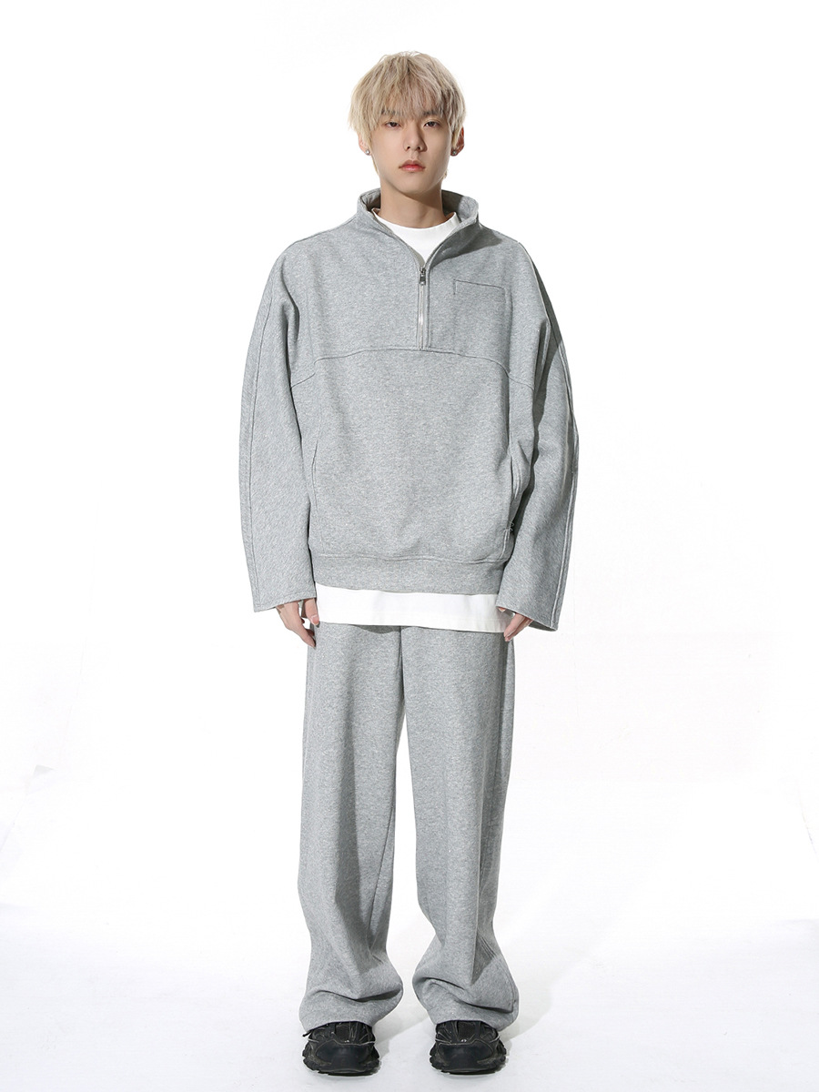 Mtlclothes ropa de Hombre | 2024 primavera nuevos deportes estilo casual media cremallera diseño suéter traje