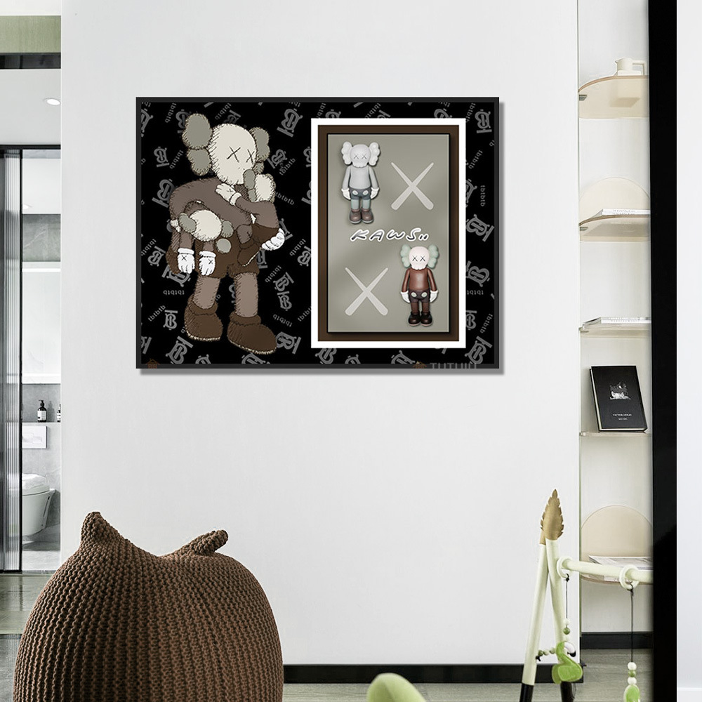 Moda violento oso calle sésamo hecho a mano pintura decorativa sala de estar sofá fondo pared dormitorio pasillo colgante pintura