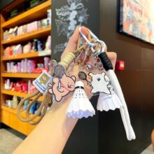 羽毛球挂件卡通小狗钥匙扣同学闺蜜书包亚克力挂绳情侣礼物纪念品