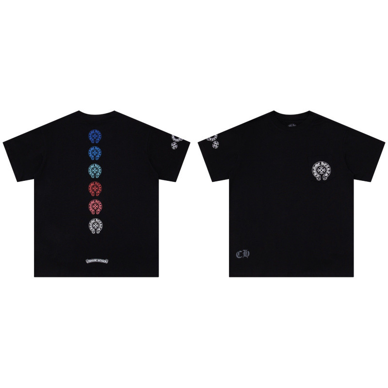 クローバーTシャツのクロスボーダーハイバージョン、ゆったりとしたトレンディなクローバークロスプリント、男女カップル同じスタイルの半袖|undefined