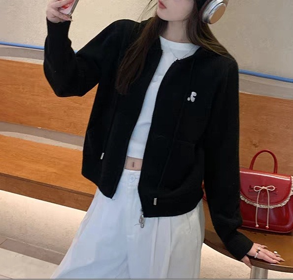 2025年新款黄色毛衣针织小外套开春穿搭上衣连帽卫衣开衫春秋女款|undefined