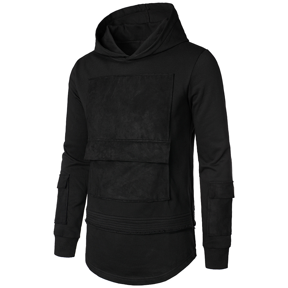 2022 herfst en winter nieuwe hoodie effen kleur losse jas donkere stijl trendy heren hoodie met capuchon_voghion.com