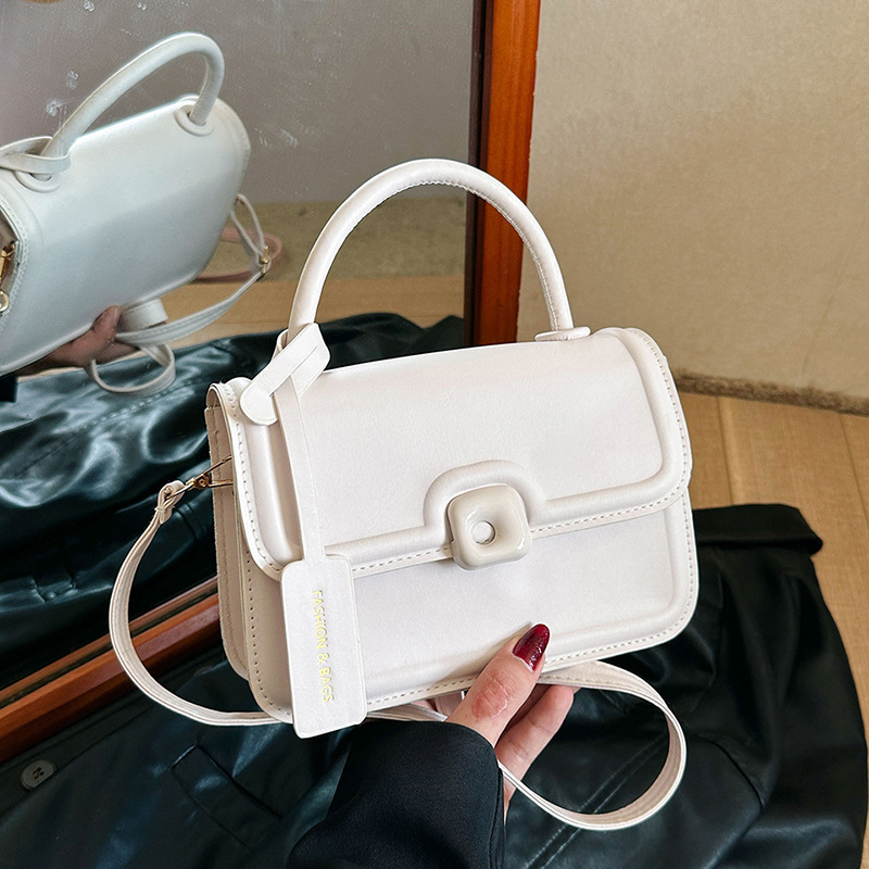 多用途の新しいレトロなパーソナライズされた女性用の小さな正方形のバッグ、カジュアルなソリッドカラーのオイルレザーの通勤用のハイエンドの気質のクロスボディバッグ|undefined