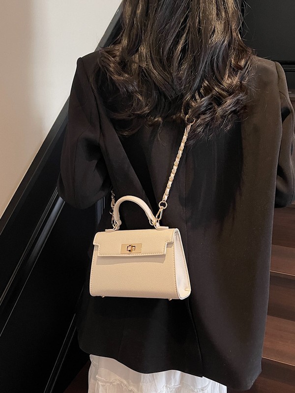 Bolso de mujer 2026, nuevo modelo transfronterizo, bolso de mano de textura de alta calidad, bolso cuadrado pequeño Kelly, bolso de hombro cruzado de moda francesa.