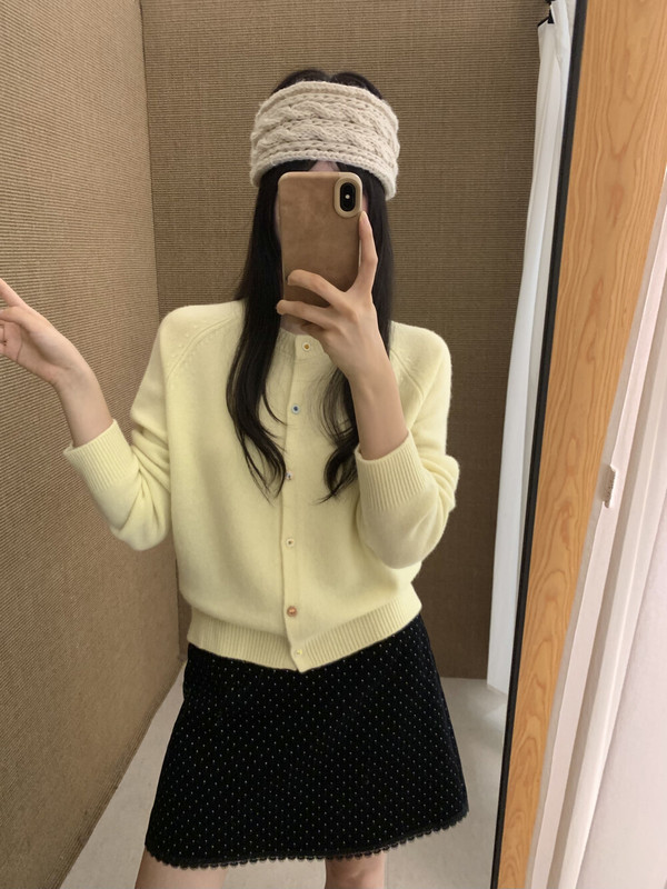 秋季新款！韩系高品质全羊毛手工扣钩花百搭休闲纯色舒适针织衫|undefined
