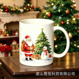 跨境热转印mug陶瓷杯马克杯热升华圣诞杯卡通DIY定制圣诞节马克杯