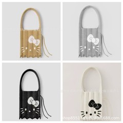韓国 JOSEPH&STACEY サンリオ ハローキティ ジョイント プリーツ かわいい ニット ハンドバッグ 卸売