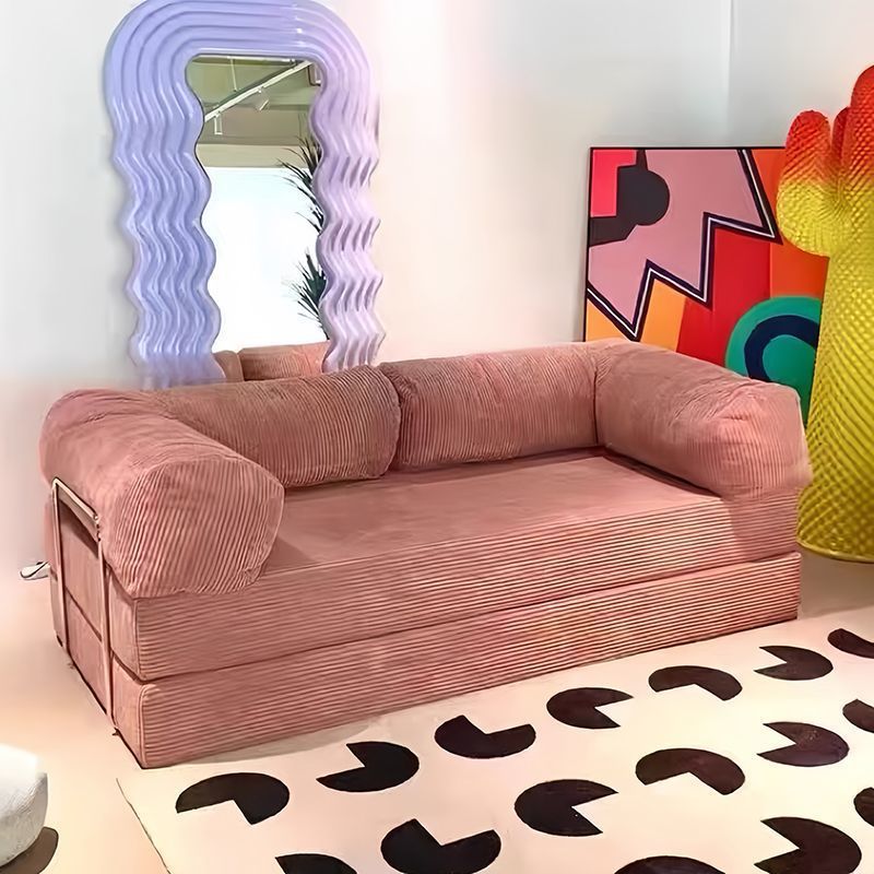 Sofá cama de tela comprimida sofá perezoso sala de estar pequeño dormitorio plegable desmontable doble triple doble lujo ligero