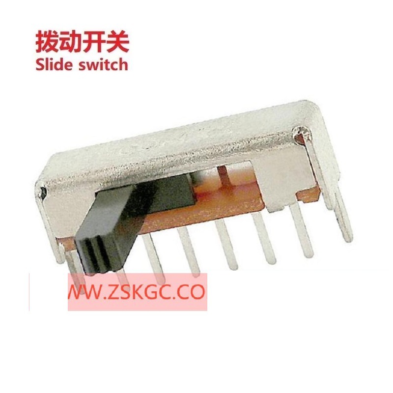 SK-14D01卧式单排4位拨动开关,SK-14D02侧柄单排滑动开关4四段