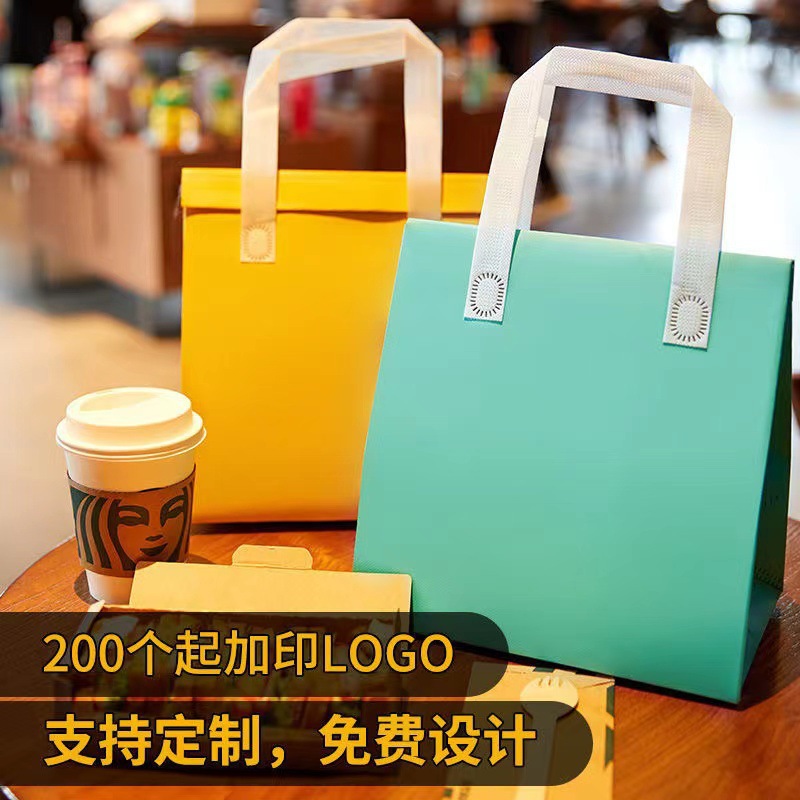 无纺布外卖餐饮奶茶咖啡保温袋手提铝箔保温保冷一次性打包袋Logo