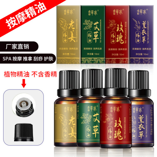 Essential oil manufacturer rose mugwort essential oil beauty salon scraping massage facial skin care body oil plant essential oil wholesale