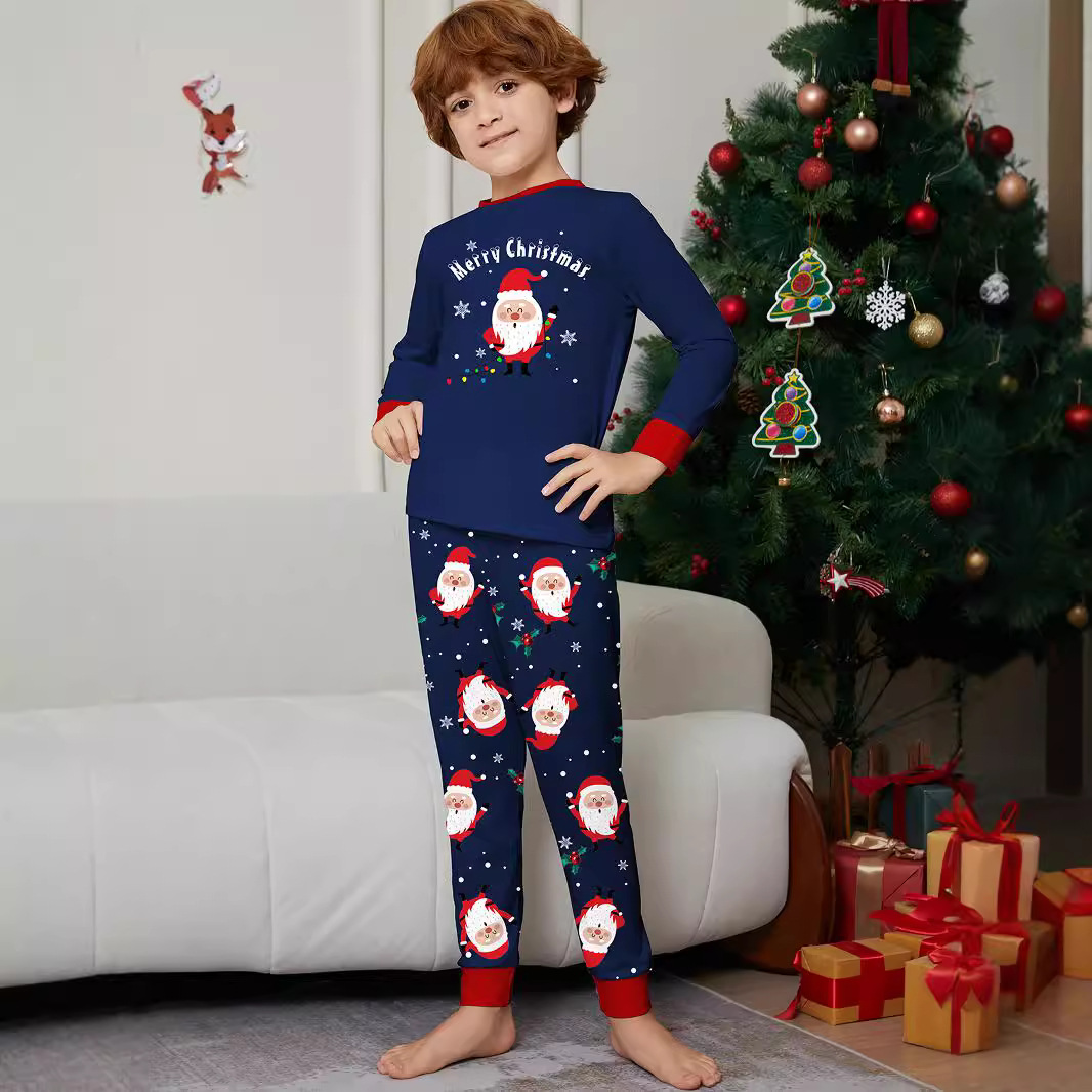 Božična pisma Božička Snowflake Christmas Family suit potiskana pižama za domače oblačila_voghion.com