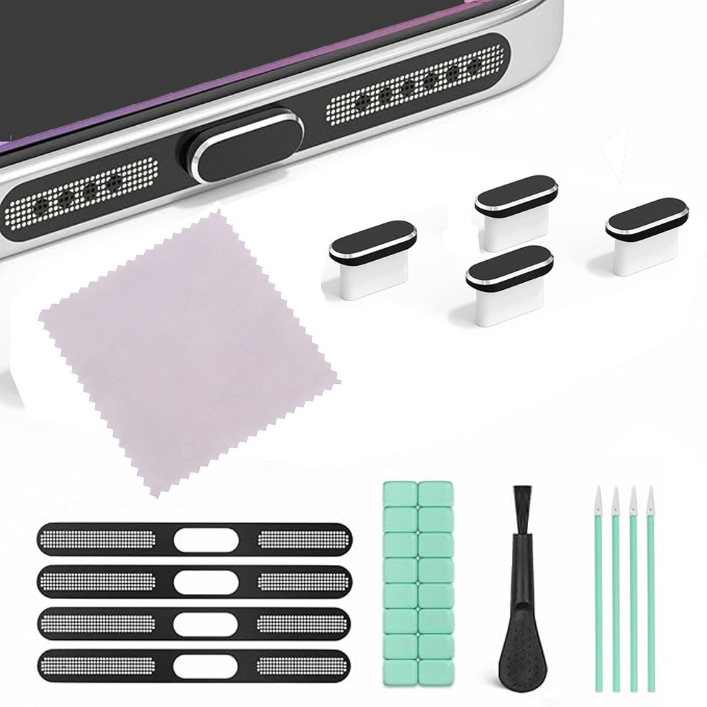 Telefon Toz Koruma Kapağı Seti USB-C Toz Koruma Kapağı iPhone 15/16, 17 için Toz Koruma Temizleme Seti